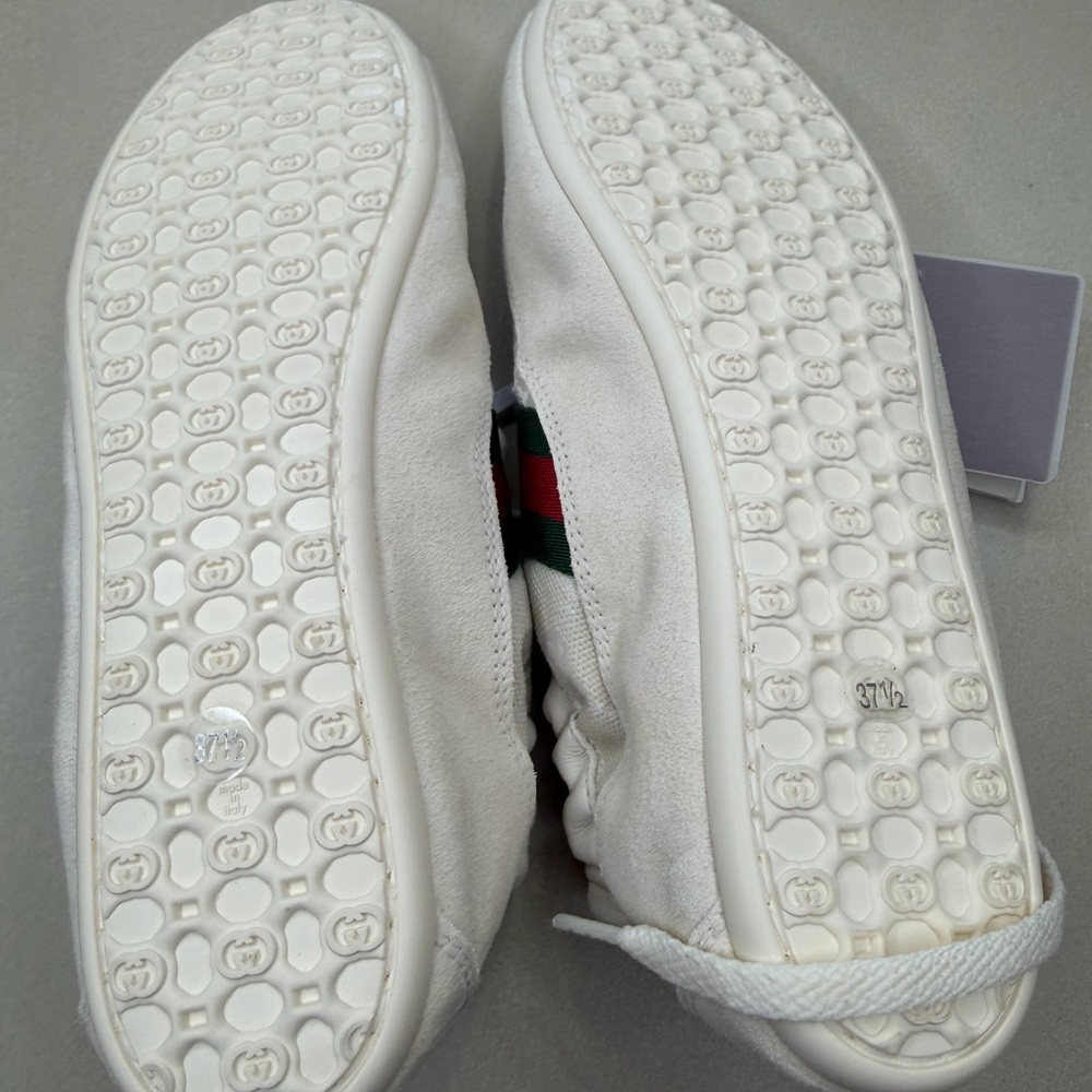 Gucci Off-White GG Canvas Sneakers with Green and Red Web NWT - Picture 5 of 7